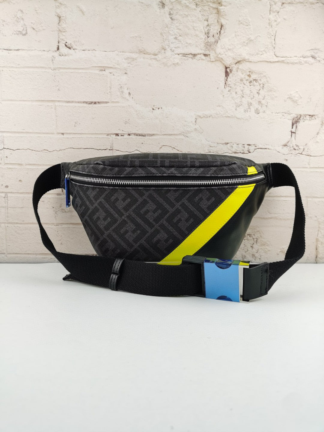 Top QualityTop Quality Belt Bag Grey/Yellow For Men, Men’s Bags 18.1in/46cm FF 7VA434A9XSF0R2A