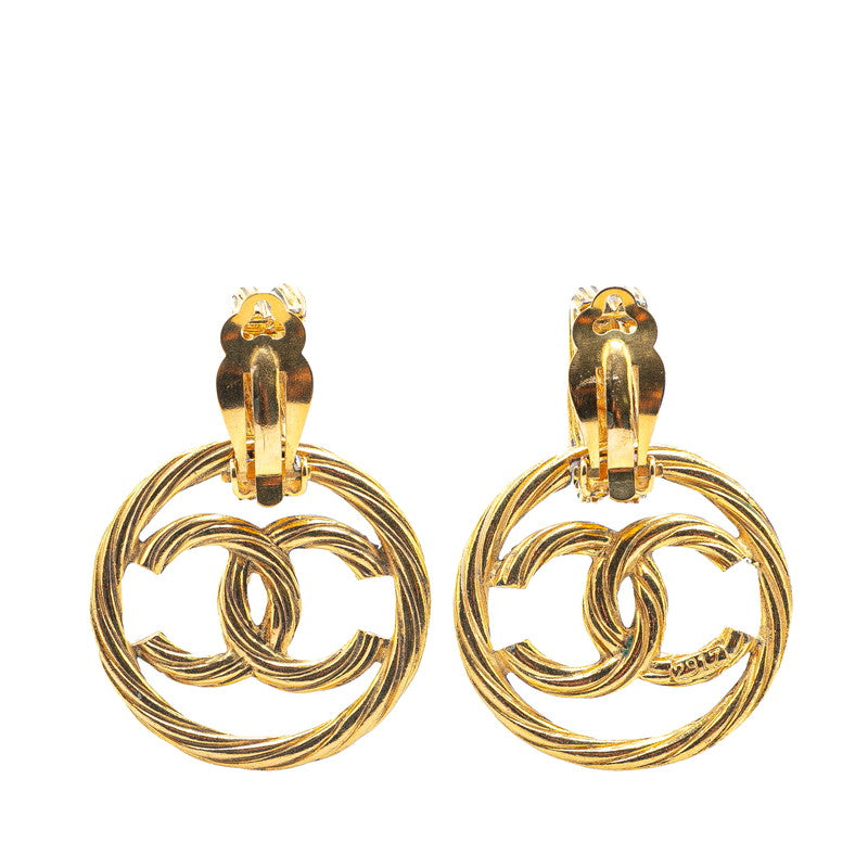 Chanel Coco Mark Round Earrings