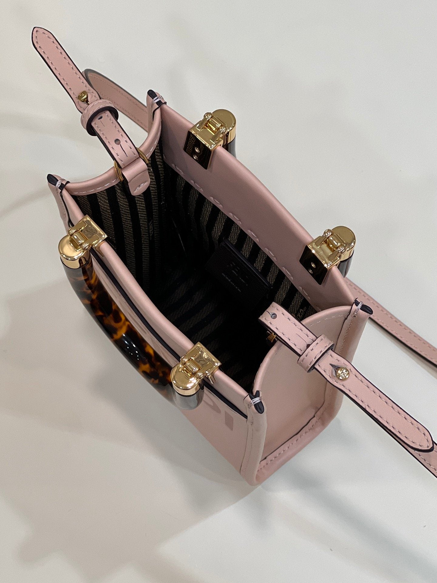 Top QualityTop Quality Mini Sunshine Shopper Pink For Women, Women’s Handbags, Shoulder And Crossbody bags 7.1in/18cm FF 8BS051