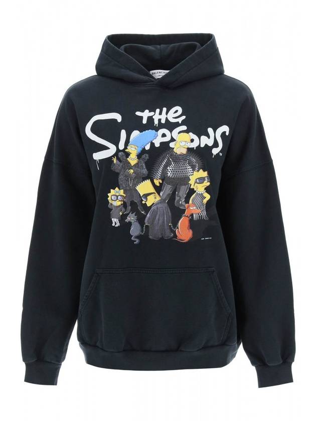 Luxury Balenciaga Trending 2025 The Simpsons Printed Hoodie Black