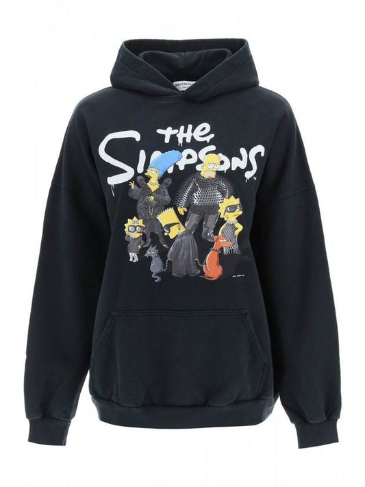 Luxury Balenciaga Trending 2025 The Simpsons Printed Hoodie Black
