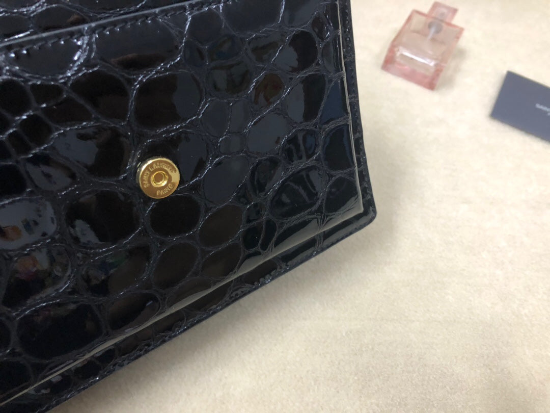 YSSL Sunset Chain Wallet Black For Women 8in/21cm YSL