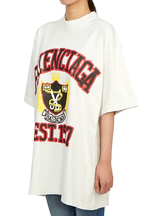 Luxury Balenciaga Trending 2025 DIY College Medium Fit Short Sleeve T-Shirt White
