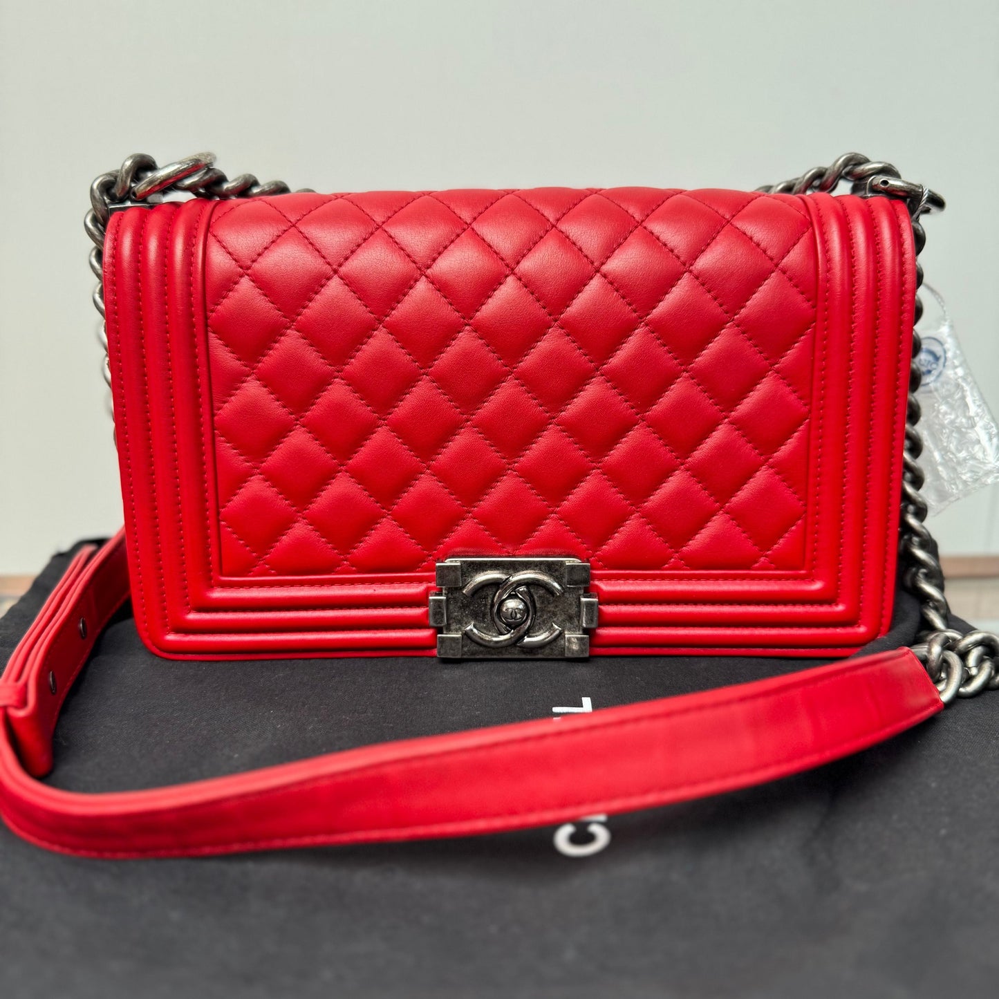 Chanel Medium Boy Bag - Red Shoulder Bags, Handbags 3366