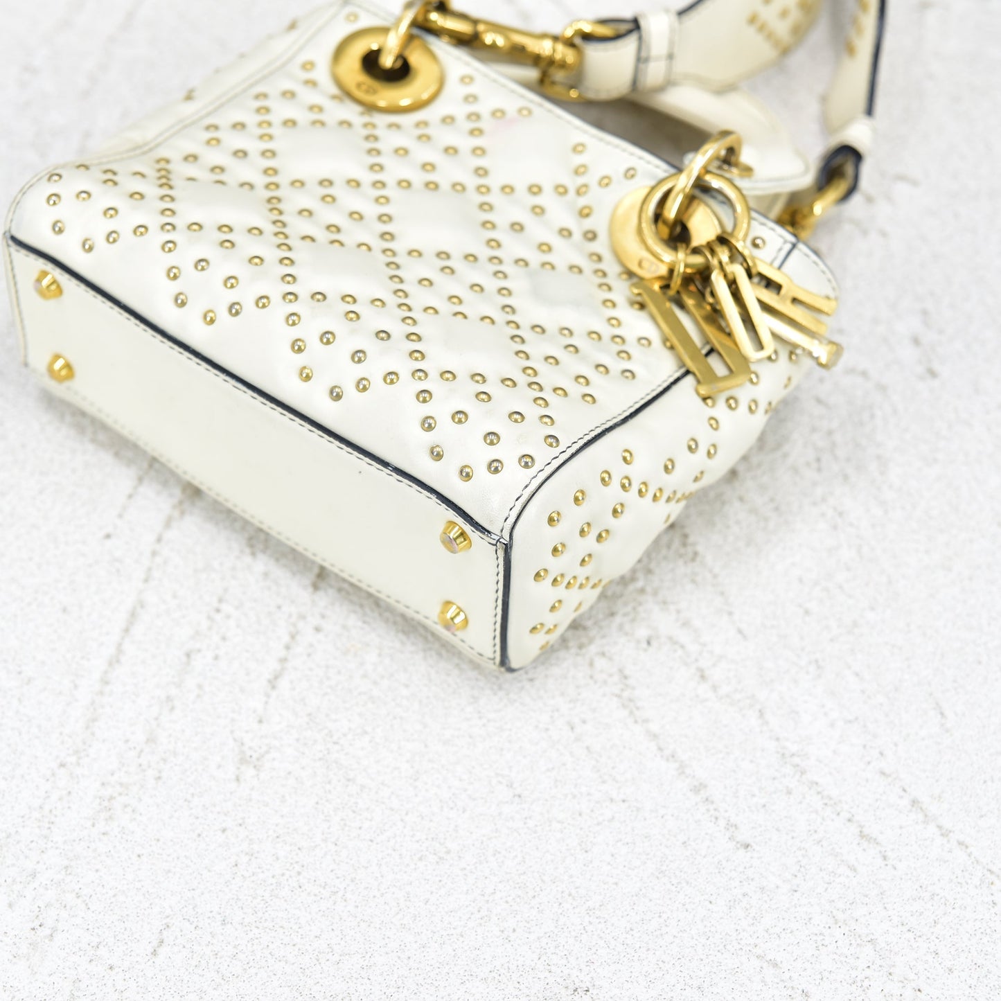 Mini Cannage Leather Studded Lady Dior