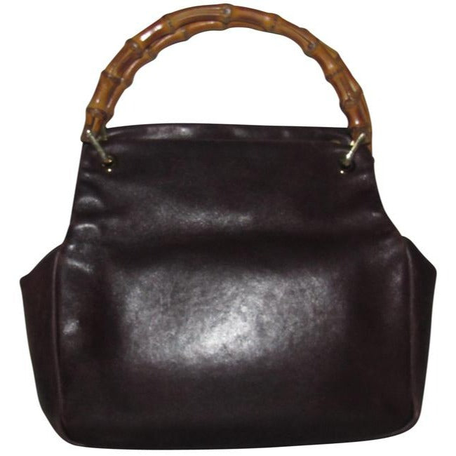 Gucci   Supple Brown Leather Body And Bamboo Handles And Accents