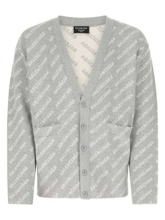 Luxury Balenciaga Trending 2025 All-Over Logo Cardigan Grey
