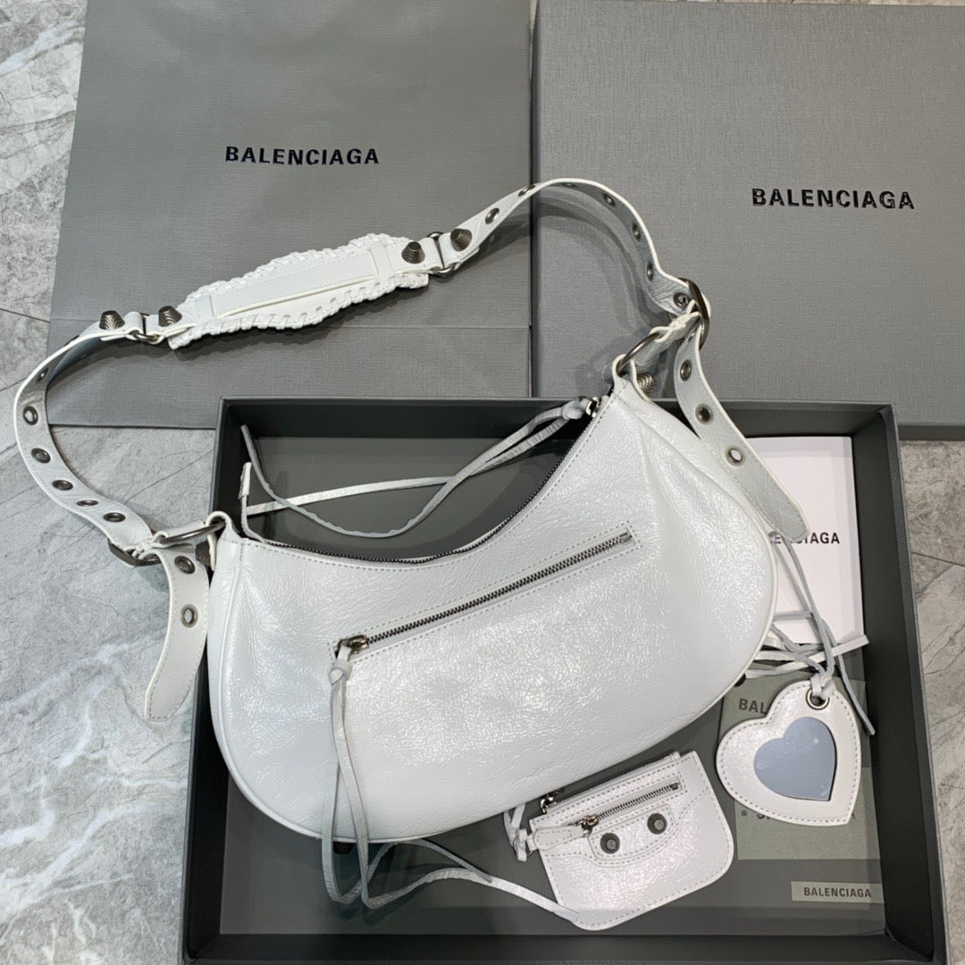 Top Quality Le Cagole XS Shoulder Bag In White, For Women,  Bags 13in/33cm