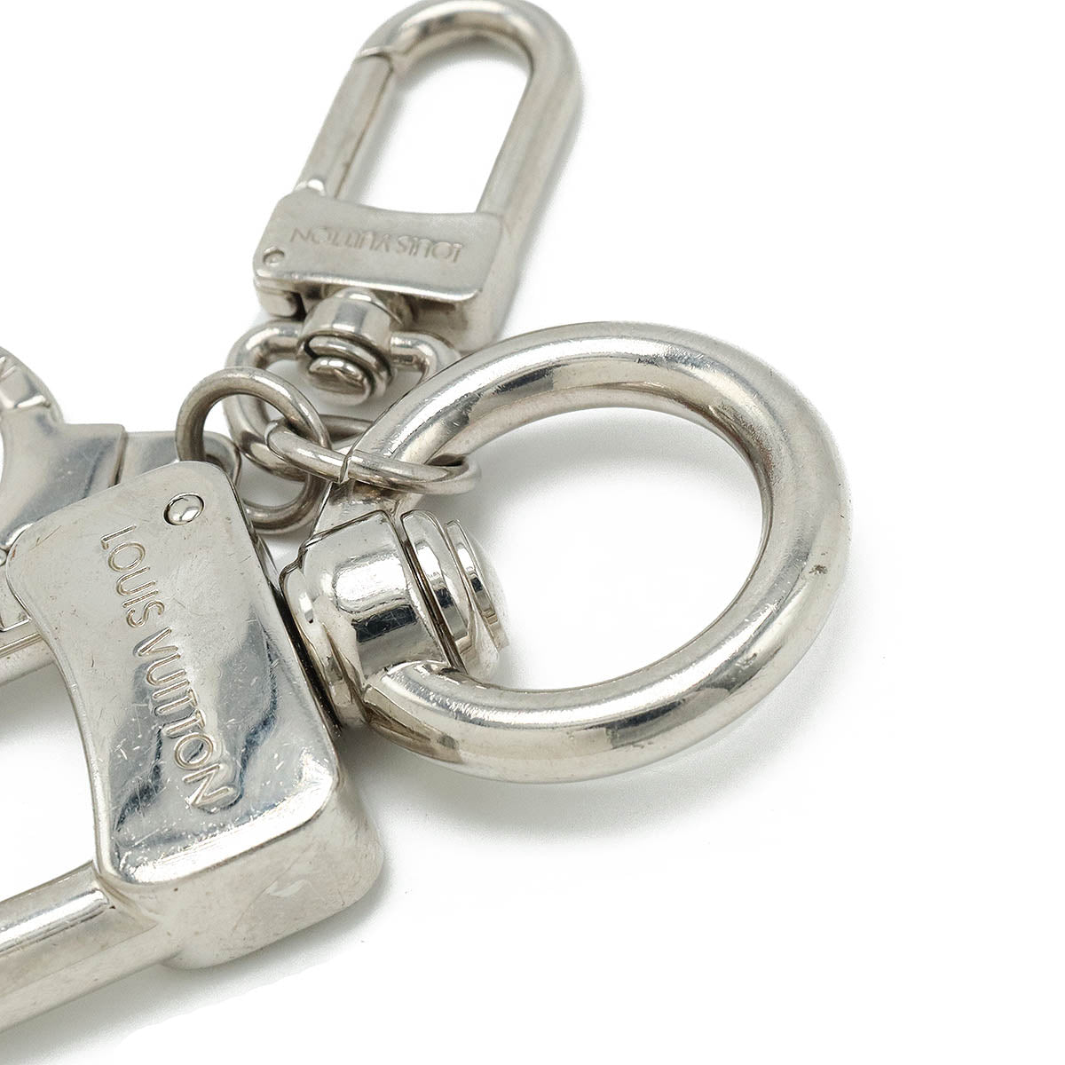 Louis Vuitton Louis Vuitton Anocle Muscotton XL Keyholder Keyling Charm Metal Silver Colour M65769