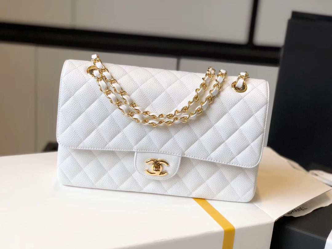 CHL Classic MeTop Qualityum Top Qualityapbag Golden Hardware White 10in/25.5cm