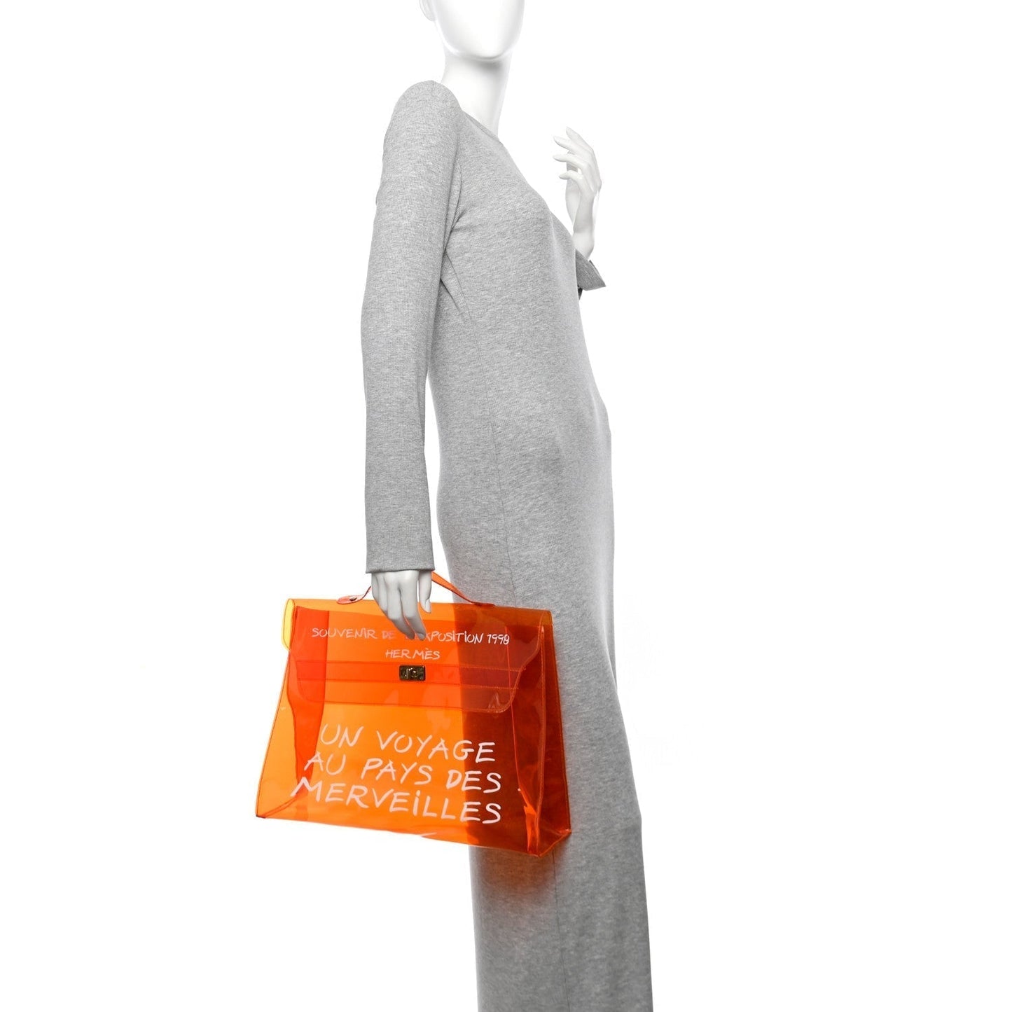 Hermes Vinyl Souvenir De L'Exposition Kelly Orange