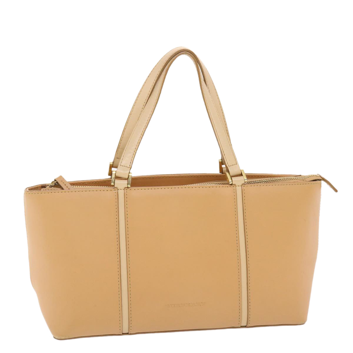Burberry Hand Bag Leather Beige Auth ep1293