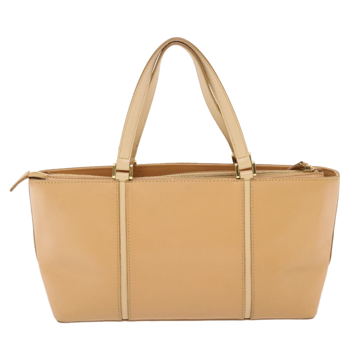 Burberry Hand Bag Leather Beige Auth ep1293