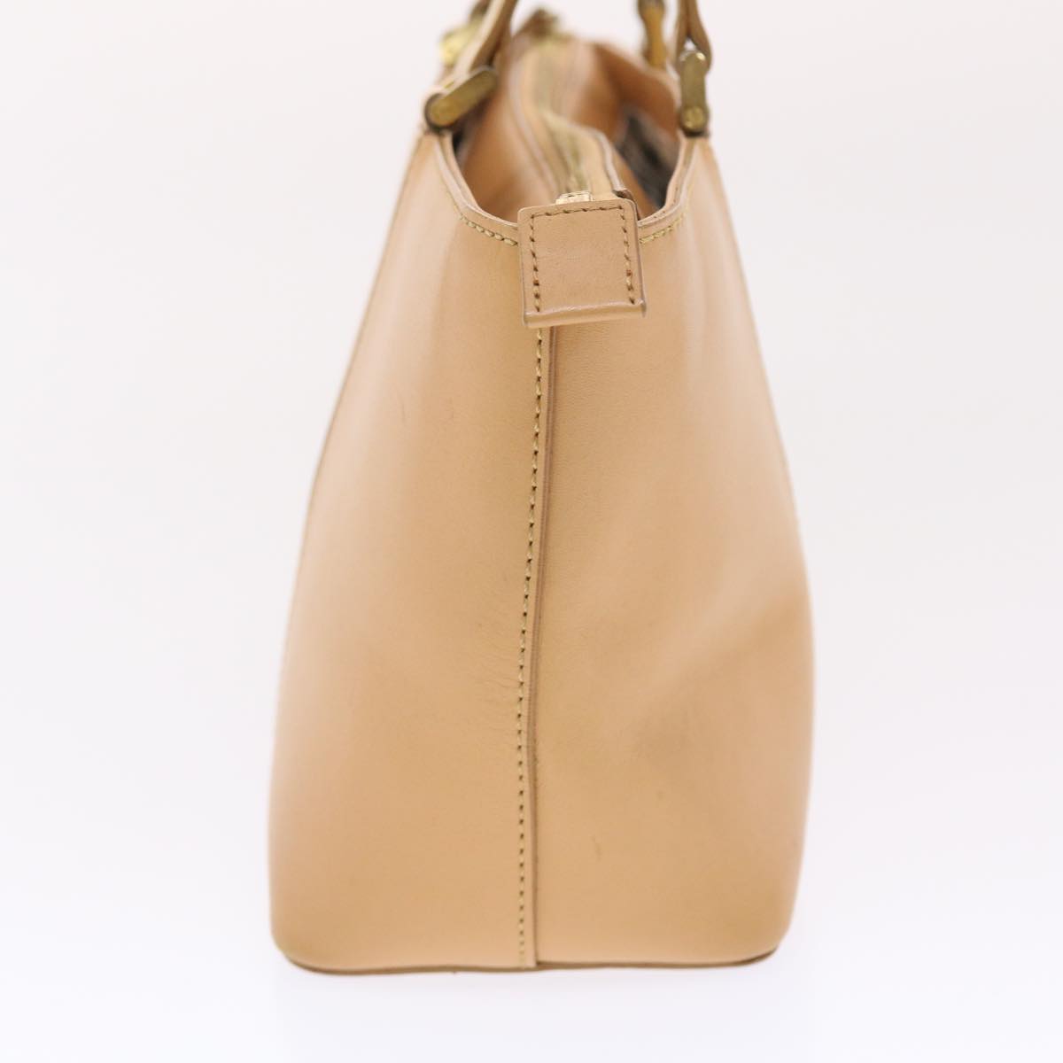 Burberry Hand Bag Leather Beige Auth ep1293