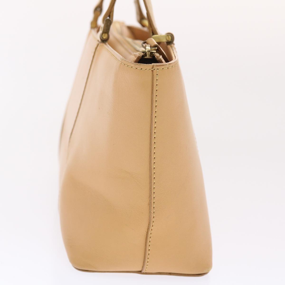 Burberry Hand Bag Leather Beige Auth ep1293
