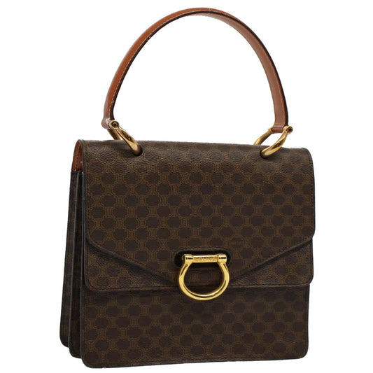 Luxury CELINE Macadam Canvas Hand Bag PVC Leather Brown  ep2213