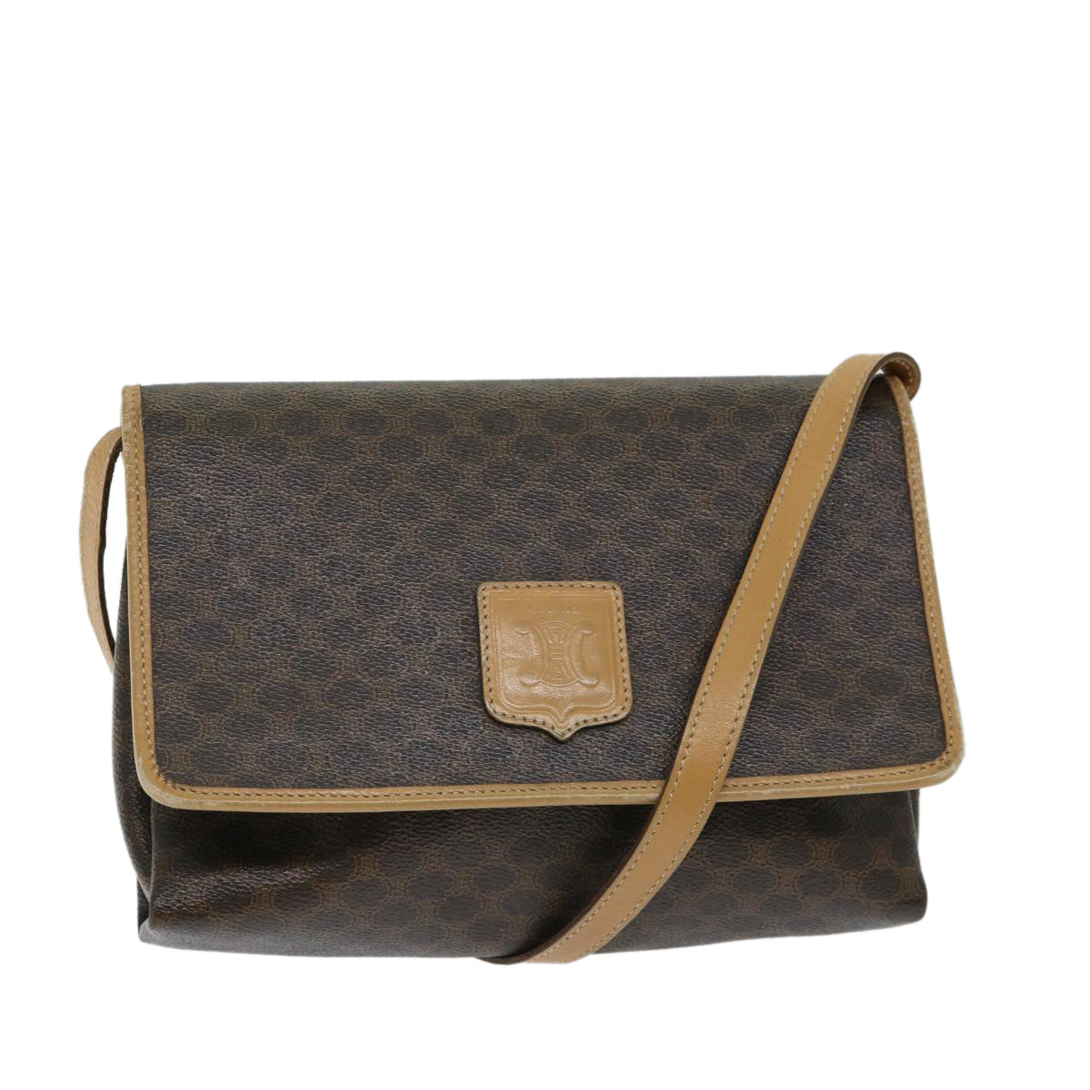 Luxury CELINE Macadam Canvas Shoulder Bag PVC Brown  ep3786