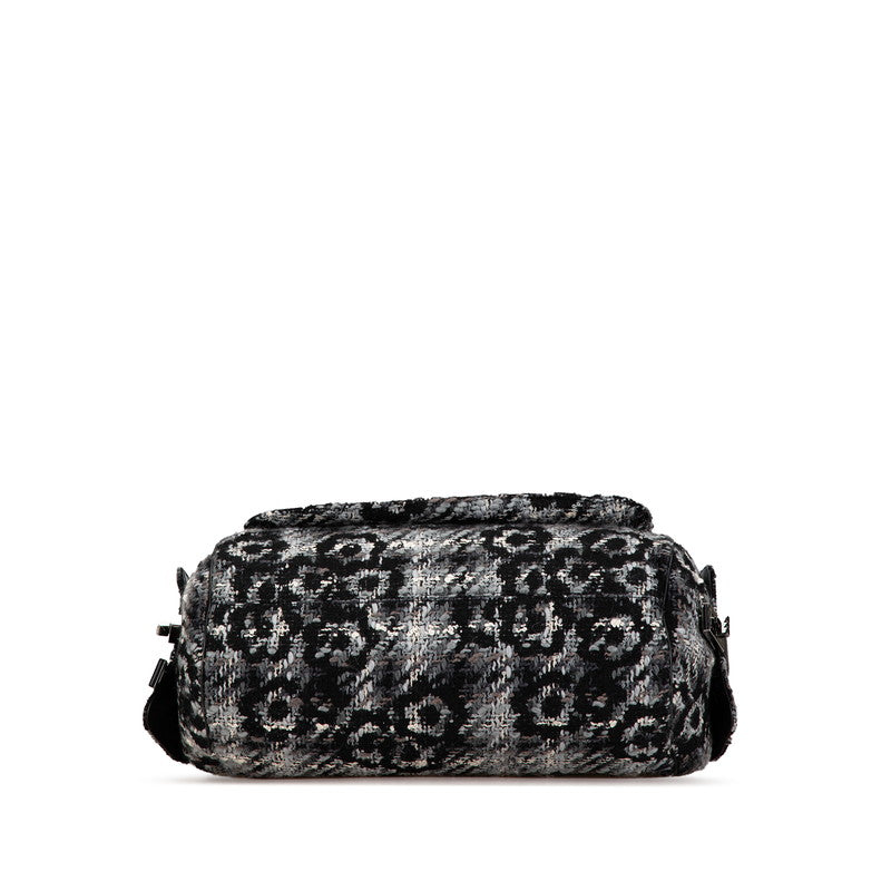 Chanel Camellia Tweed Leather Shoulder Bag