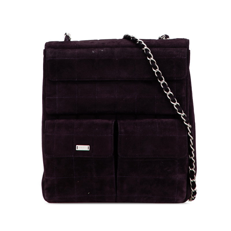 Chanel Choco Bar Suede Shoulder Bag