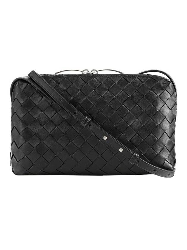 Luxury Bottega Veneta Intrecciato Leather Mini Cross Bag Black