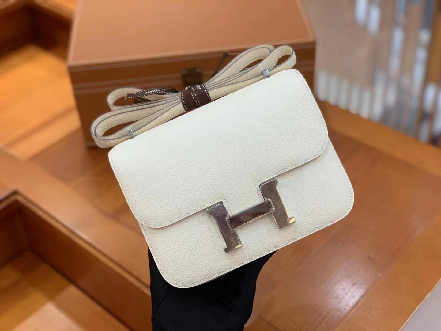Top Quality Constance 23 Epsom White For Women, Handbags, Shoulder Bag 9in/23cm