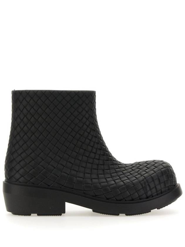 Luxury Bottega Veneta Fireman Rubber Rain Boots Black
