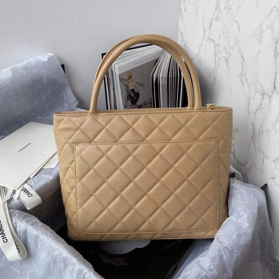 CHLMedallion Tote Shoulder Beige Bag For Women 29cm/11in