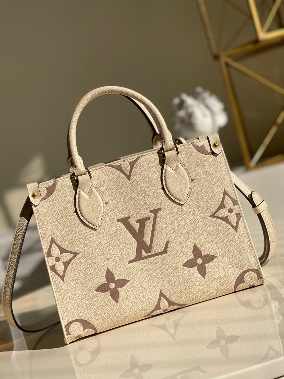 Top Quality Onthego PM Monogram Empreinte Tourterelle Grey/Beige For Women,  Shoulder And Crossbody Bags 9.8in/25cm Top Quality M45654