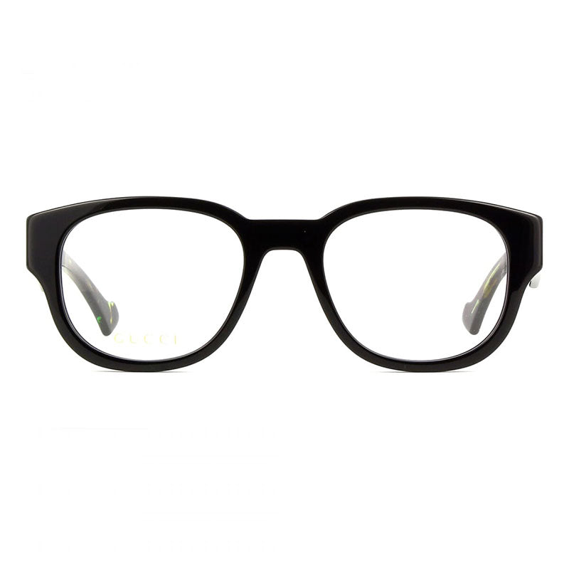 Gucci Eyeglasses Square Full Rim, Black Green Havana Frame and Clear Demo Lenses Lens GG1429O003