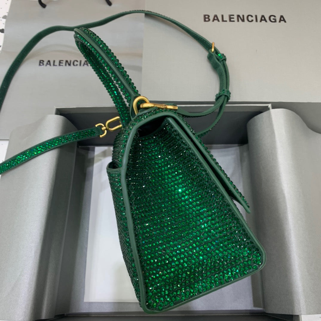 Top Quality Hourglass Small Handbag In Green, For Women,  Bags 9in/23cm