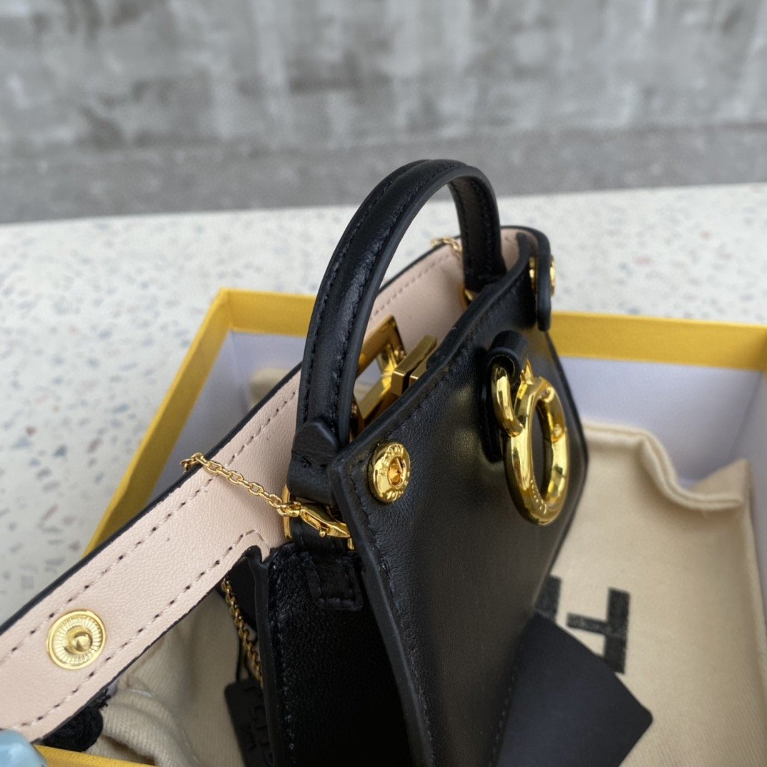 FI Nano Top Quality Charm Crossbody Black Bag For Woman 12cm/4.5in