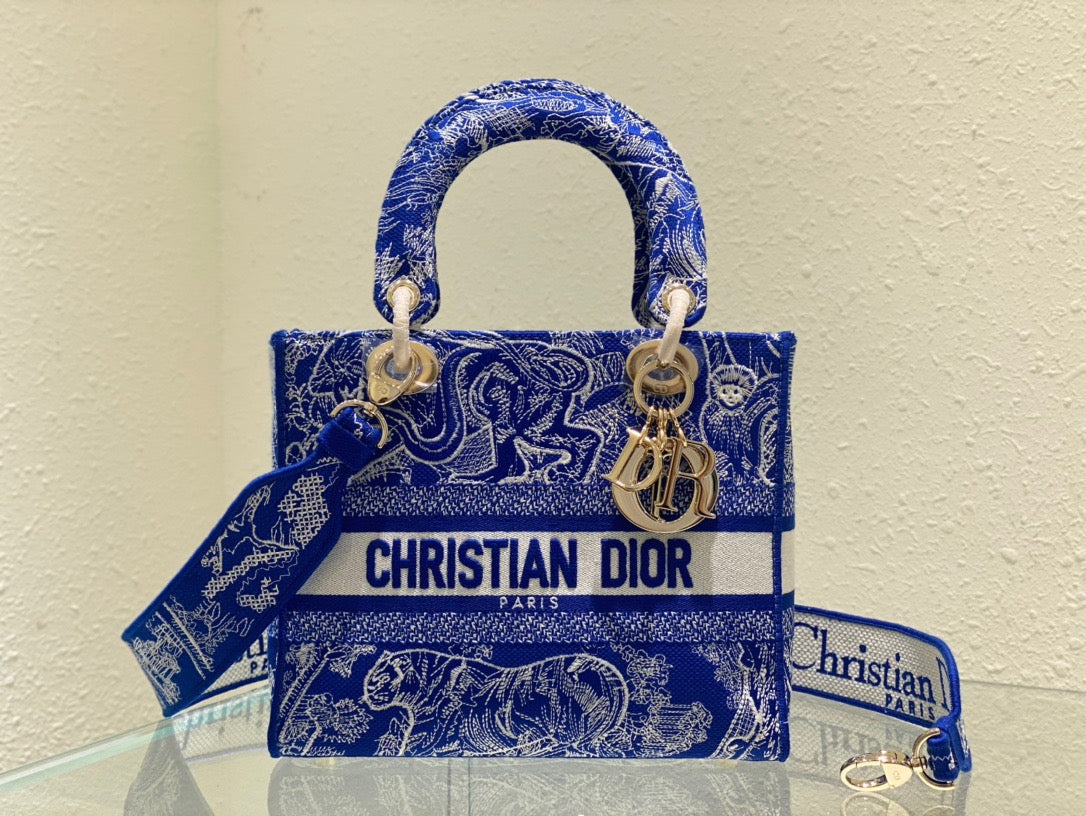 Top Quality MeTop Qualityum Lady D-Lite Bag Blue, For Women, Womens Handbags 24cm/9.5in CD M0565OROC_M808
