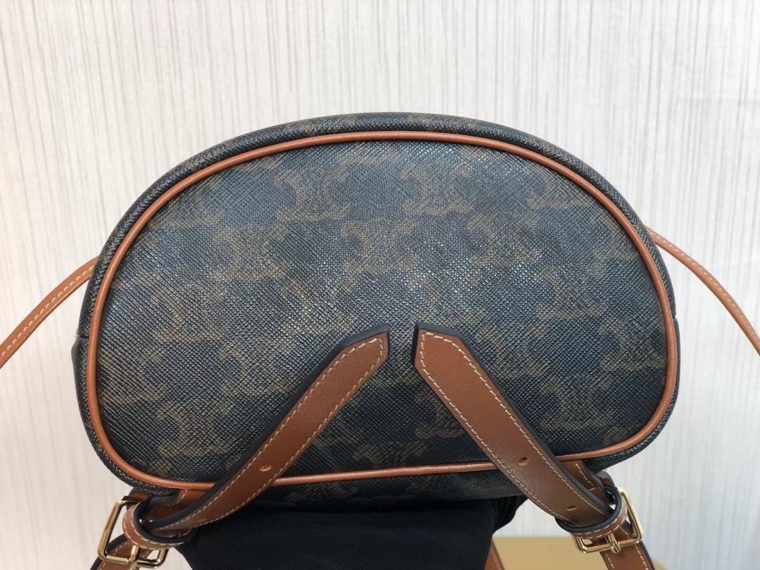 Top Quality Mini Backpack Folco In Triomphe Canvas Tan For Women 7in/20cm 197662CAS.04LU