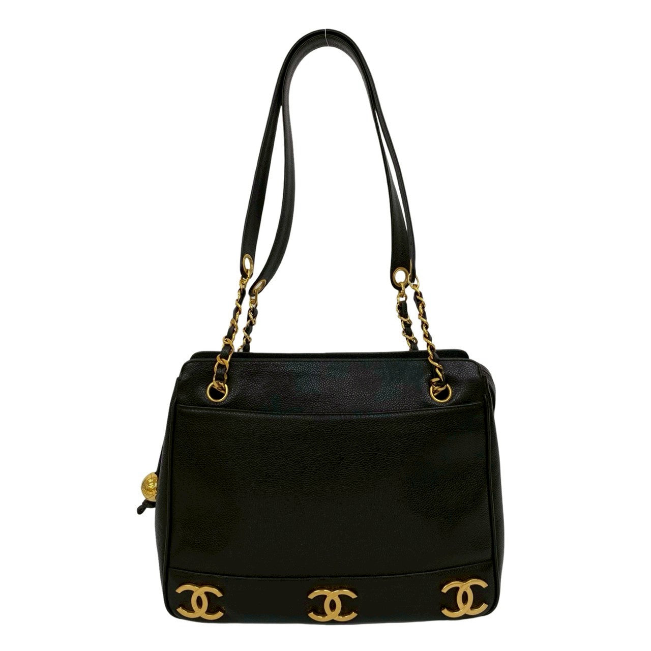 Chanel Caviar Leather Chain Tote Bag