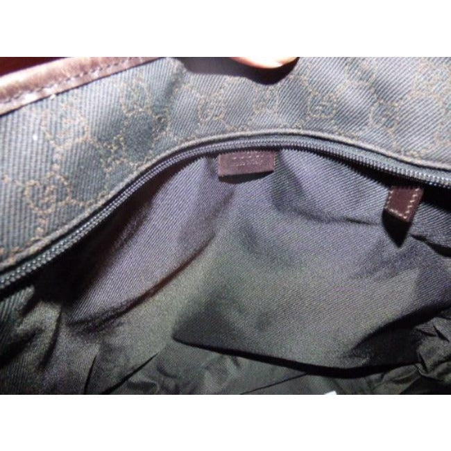 Gucci   Brown Large G Logo Print Canvas And Leather Tote