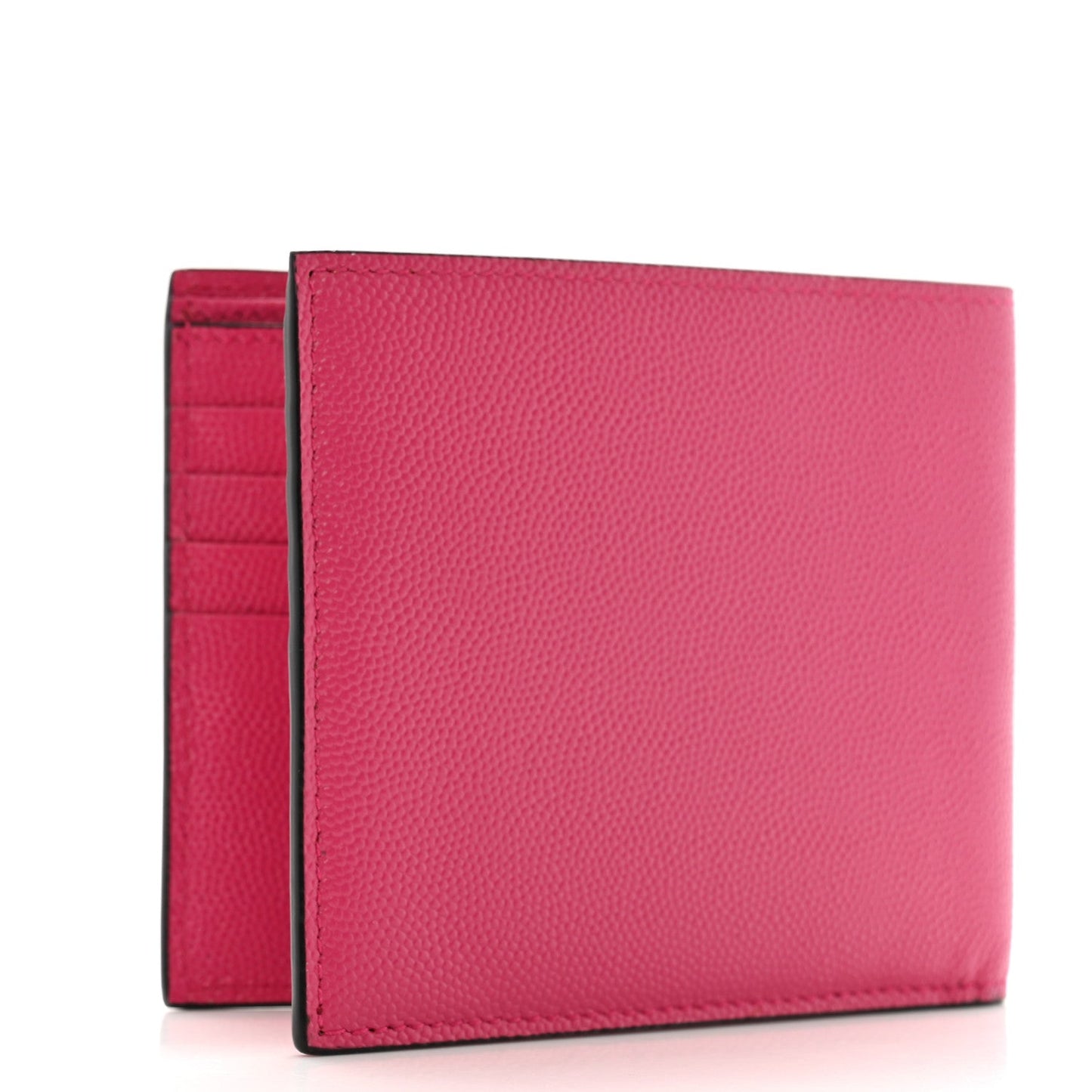 Saint Laurent Grain De Poudre Portefeuille Bi-Fold Wallet Fuchsia
