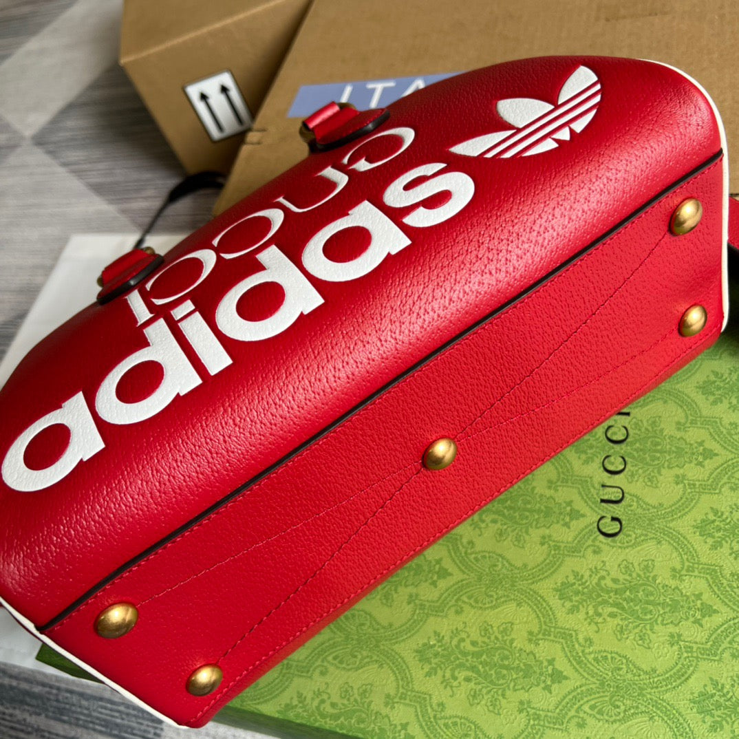 gg x Adidas Mini Duffle Bag Red For Women, Women’s Bags 12in/32cm gg 702397 U3ZCT 6563