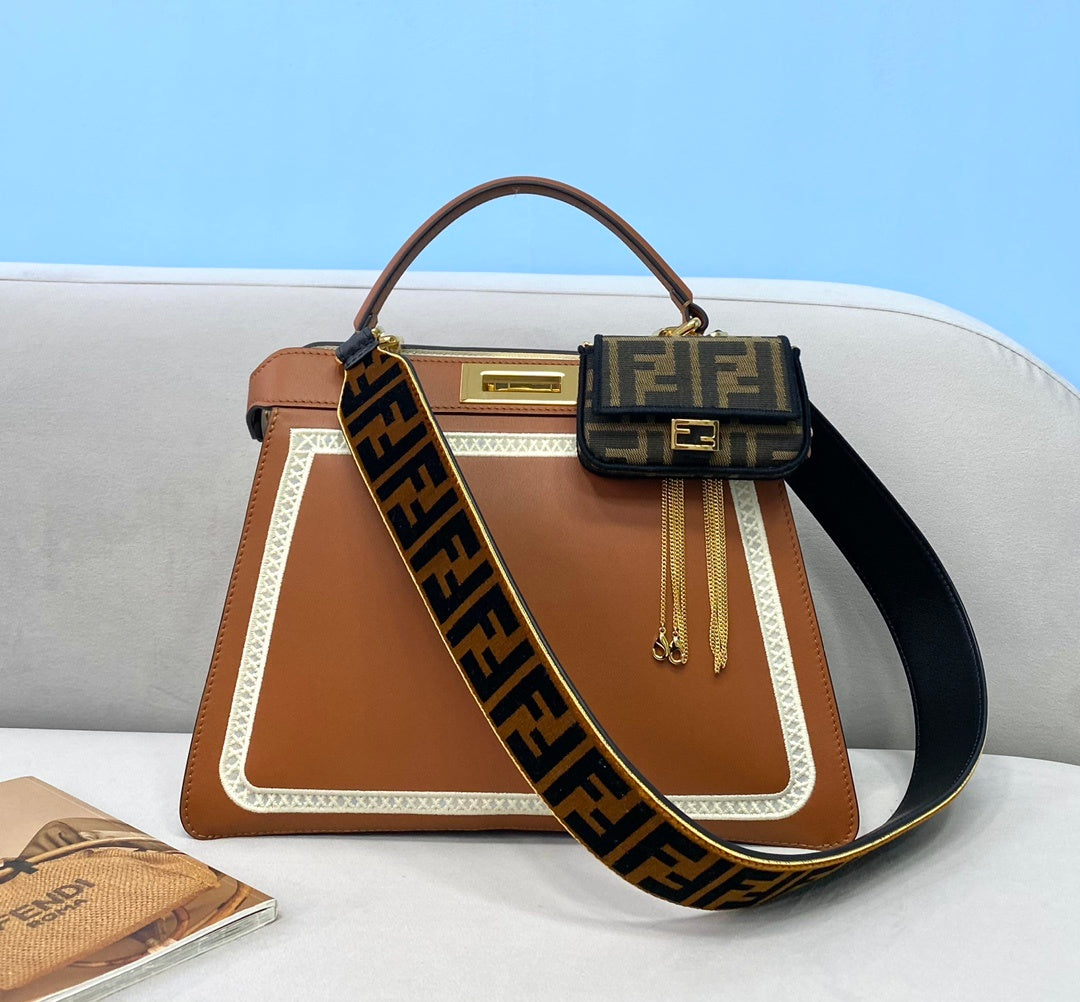 Top QualityTop Quality Peekaboo Bag Brown For Woman 13in/33cm