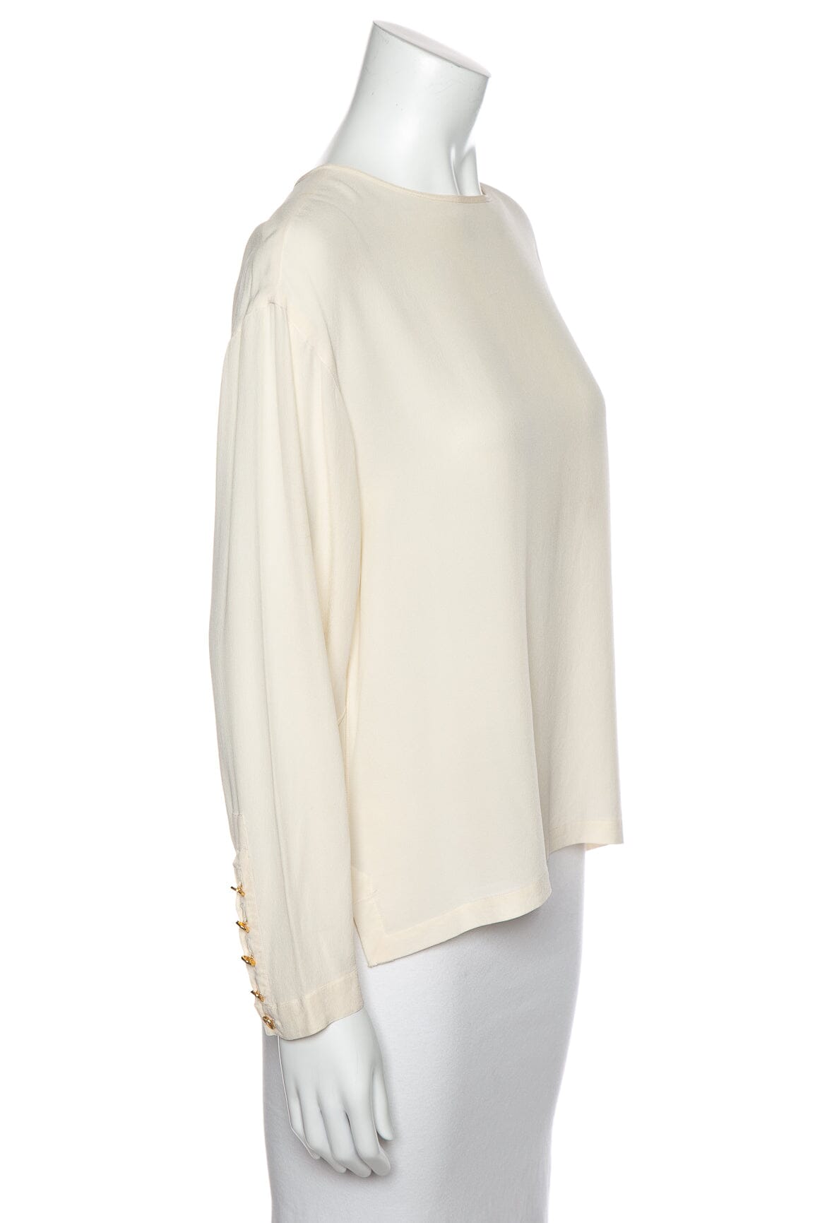 Chanel Cream Silk Long Sleeve Blo  SZ N/A
