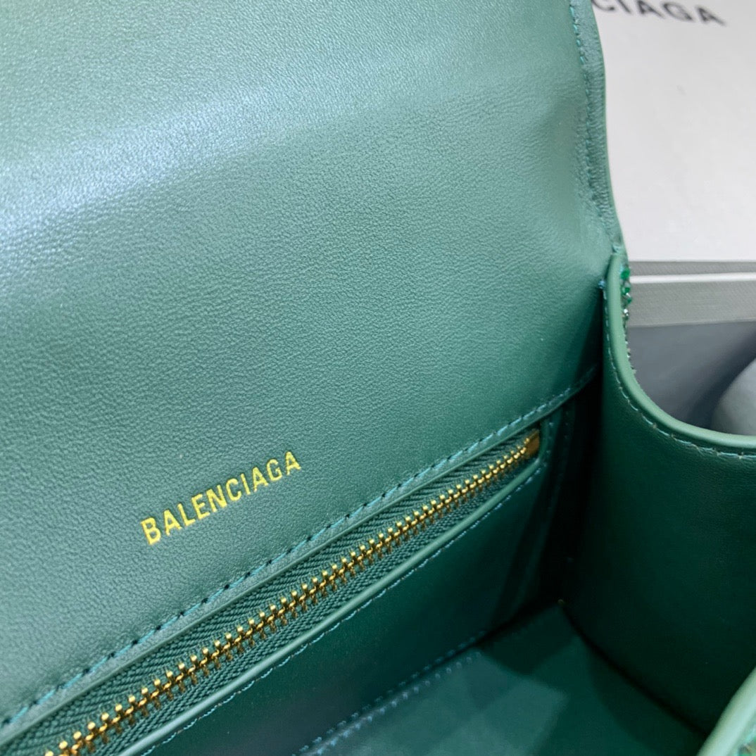 Top Quality Hourglass Small Handbag In Green, For Women,  Bags 9in/23cm