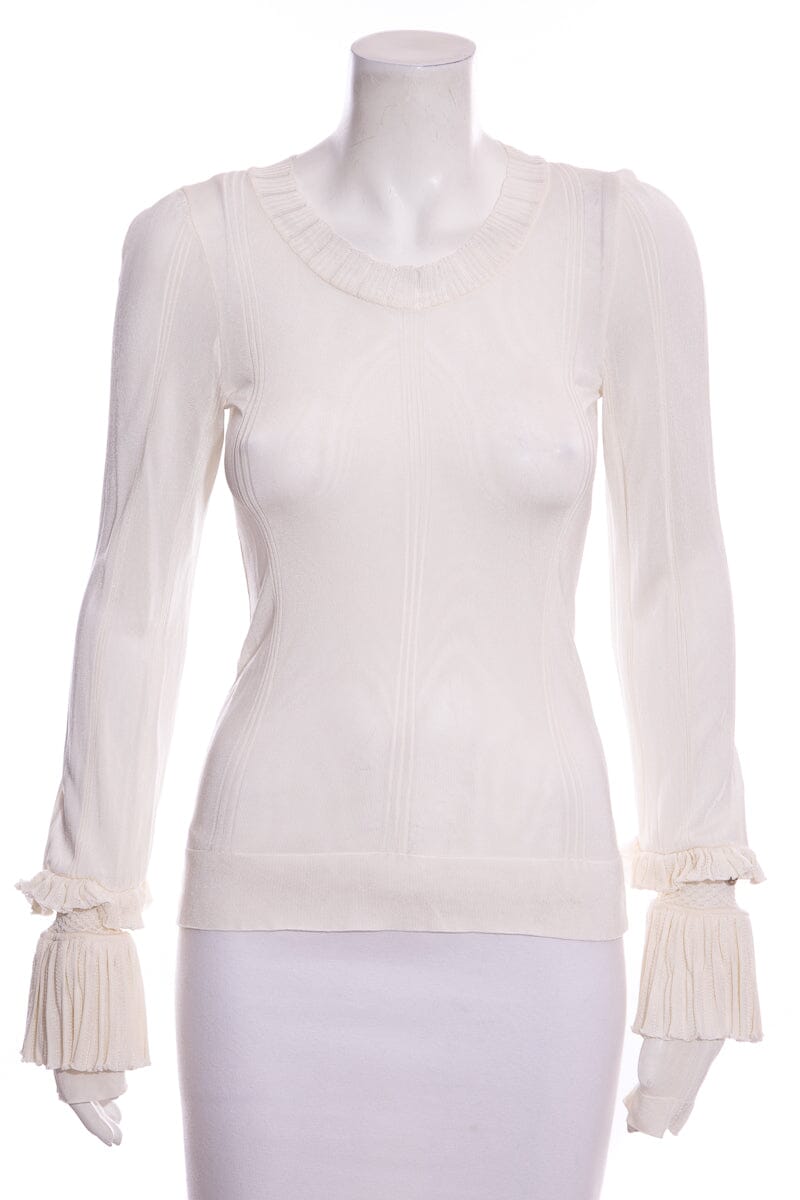 Chanel 2006 Cream Ruffle Blo  SZ 36