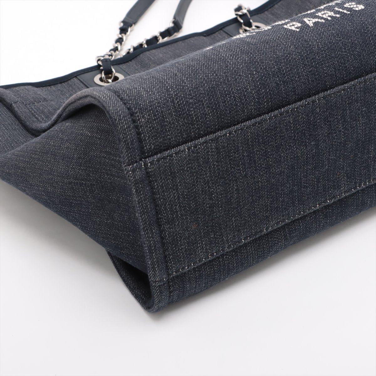 Chanel Deauville MM Denim Chaintot Bag Navy G