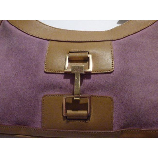 Gucci   Pink Suede And Camel Leather Hobo Bag