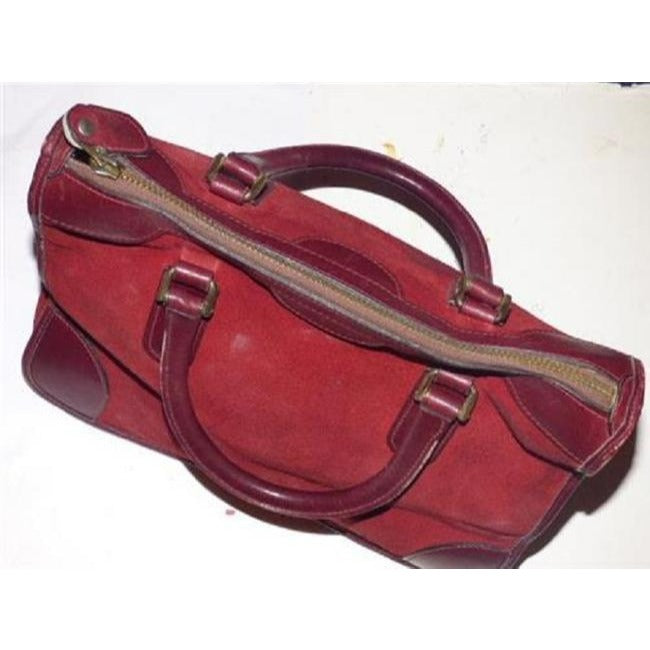Gucci   Burgundy Leather Suede Satchel