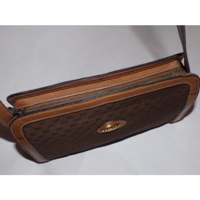 Gucci   Camel Leather Brown Small G Logo Print Cross Body