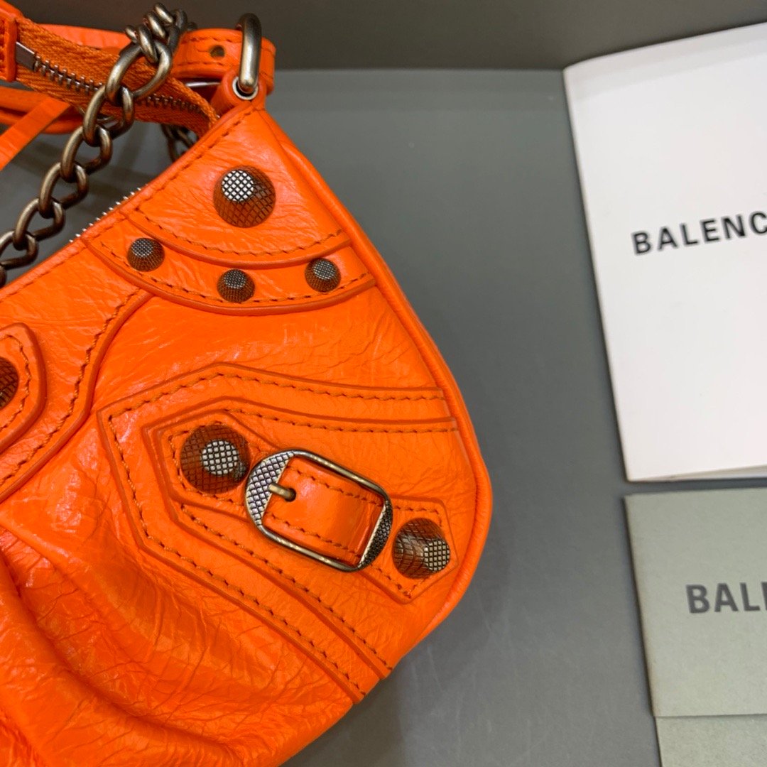 Top Quality Le Cagole Mini Bag With Chain In Orange, For Women,  Bags 8.2in/21cm