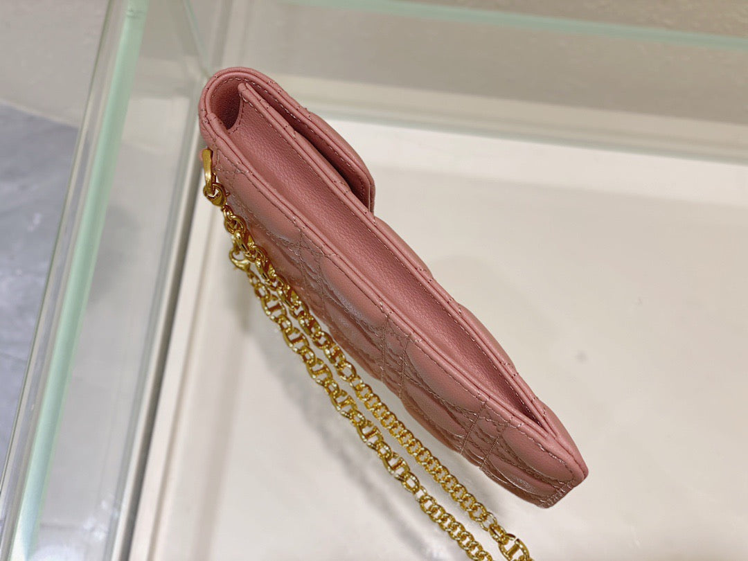 Top Quality Caro Phone Holder With Chain Pink, For Women, Womens Handbags 7.5in/18.5cm CD S5105UWHC_M50P