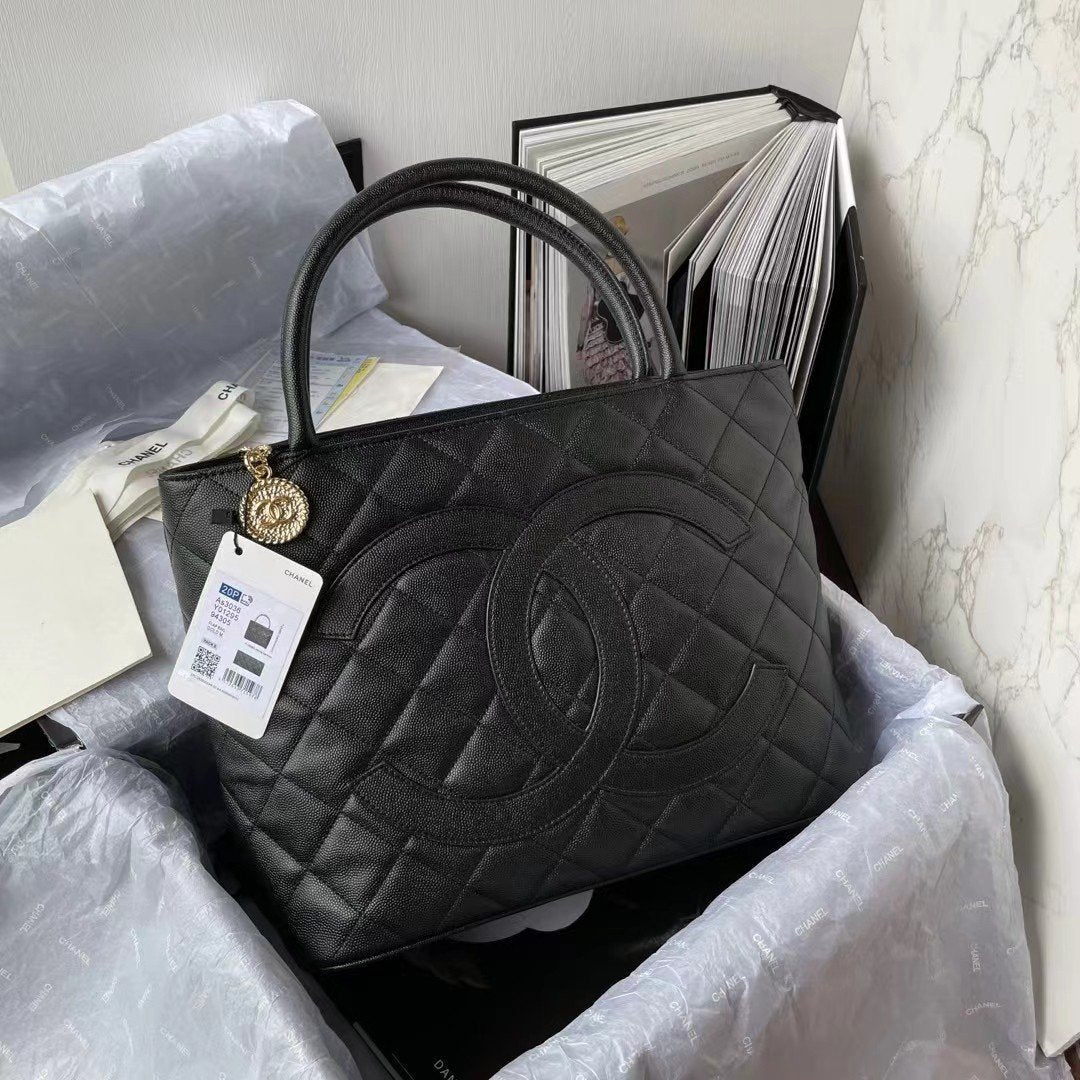 CHLMedallion Tote Shoulder Black Bag For Women 29cm/11.4in