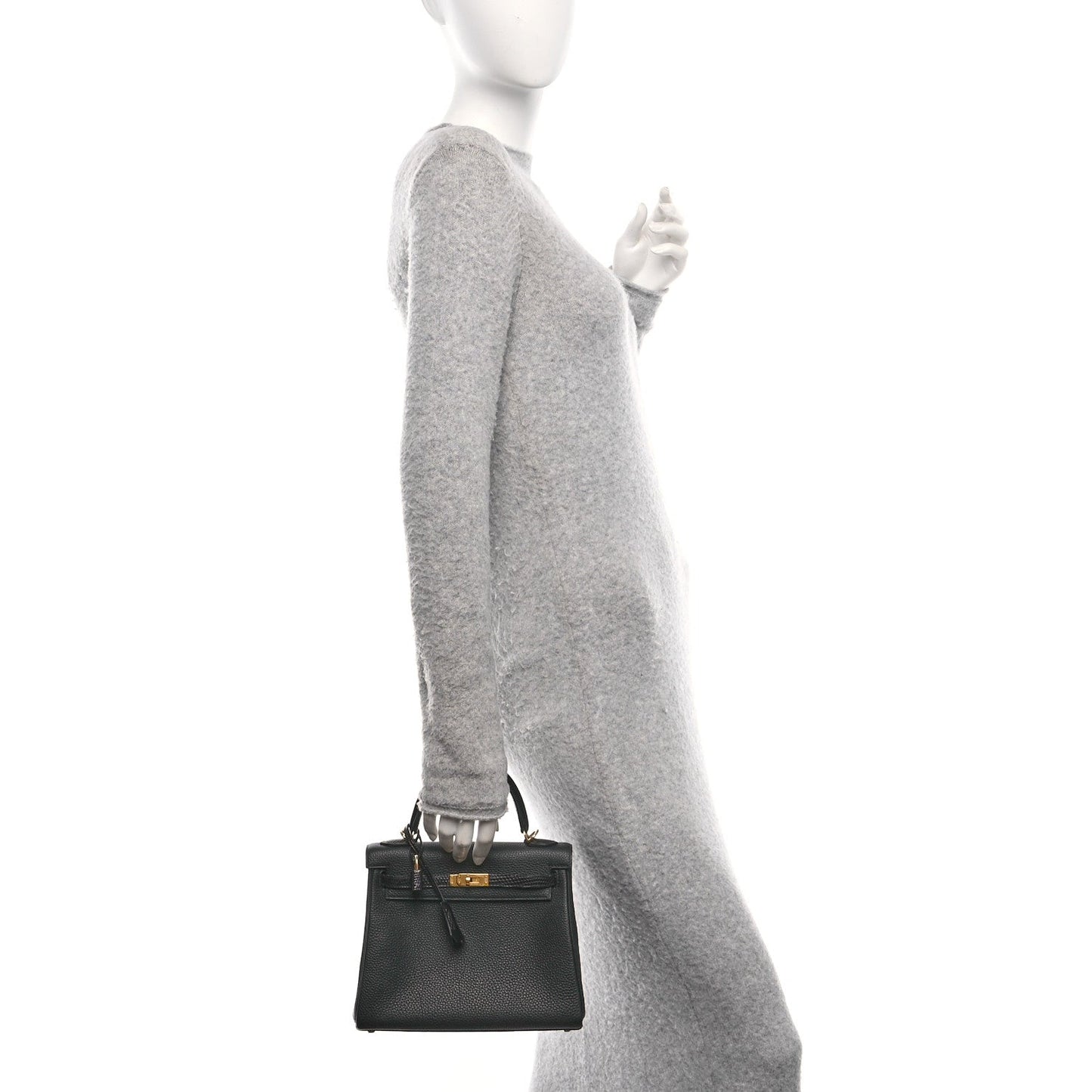 Hermes Togo Lizard Kelly Retourne Touch 25 Black