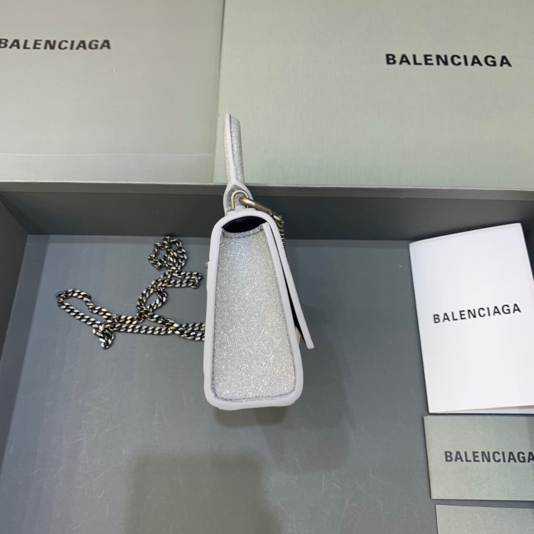 Top Quality Hourglass Mini Handbag With Chain In Grey, For Women,  Bags 4.7in/12cm